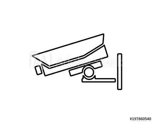 500x400 Security Camera Icon Design Illustration,line Icon Design Style