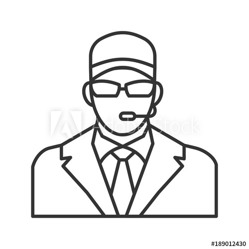 500x500 Security Guard Linear Icon