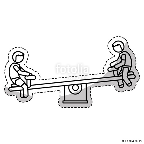 500x500 Seesaw Game Icon Over White Background Kids Plauground Concept