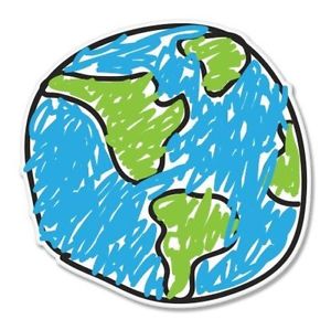 300x299 Earth Drawing Design Car Vinyl Sticker