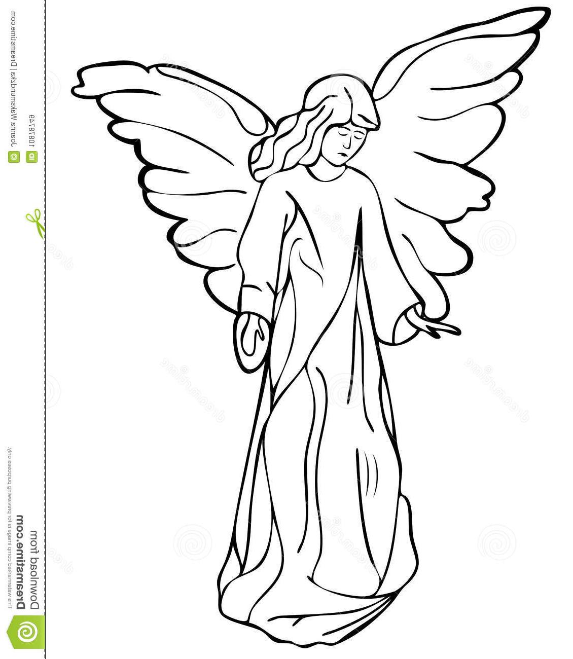 1130x1300 Best Hd Garden Angel Drawings Vector Drawing Free Vector Art