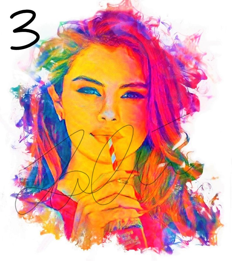 794x893 Selena Gomez Colourful Ink Print Poster Threading Of Etsy