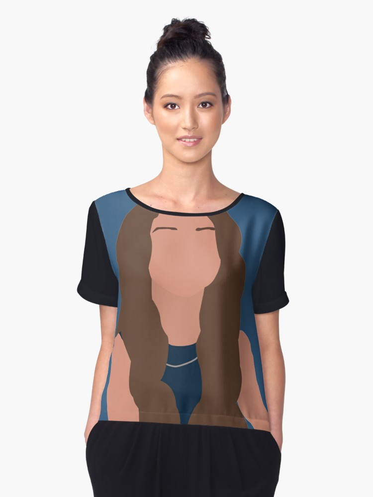 750x1000 Selena Gomez Vector Drawing Women's Chiffon Top