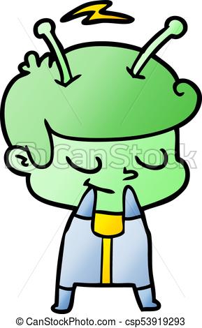 289x470 self conscious cartoon spaceman vectors