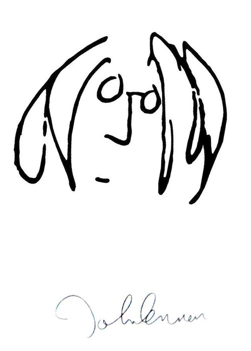 500x700 Self Portrait, John Lennon Greeting Card For Sale