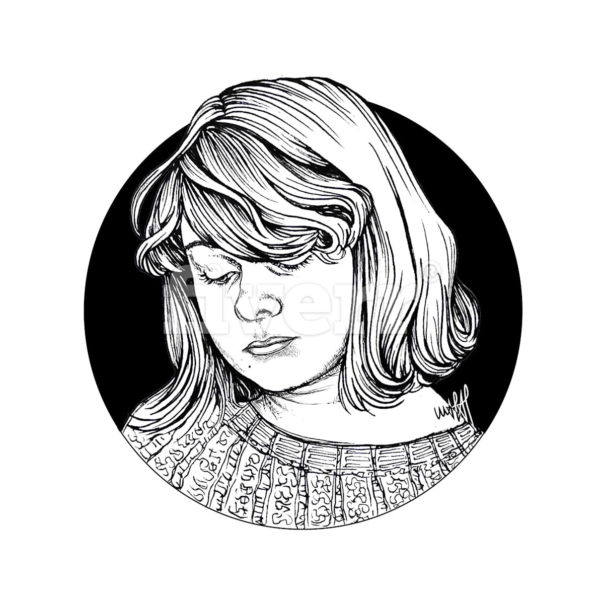 1200x1200 Do Ink Sketch Portrait Drawing Illustration