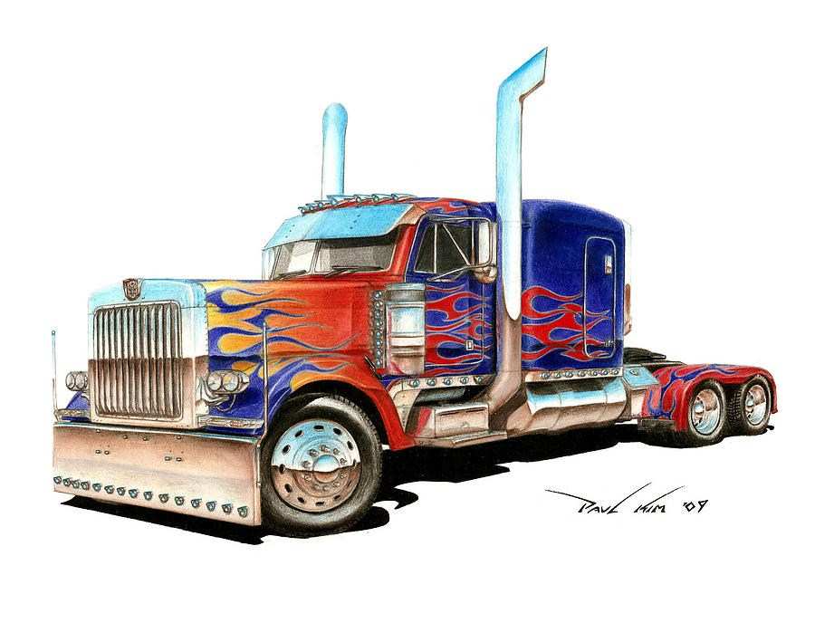 900x709 Semi Trucks To Draw Authentic I Am Optimus Prime Drawing