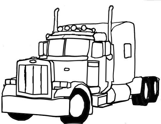 Semi Truck Outline Drawing | Free download on ClipArtMag