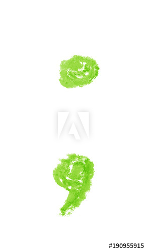 292x500 Hand Drawn Semicolon Symbol Isolated
