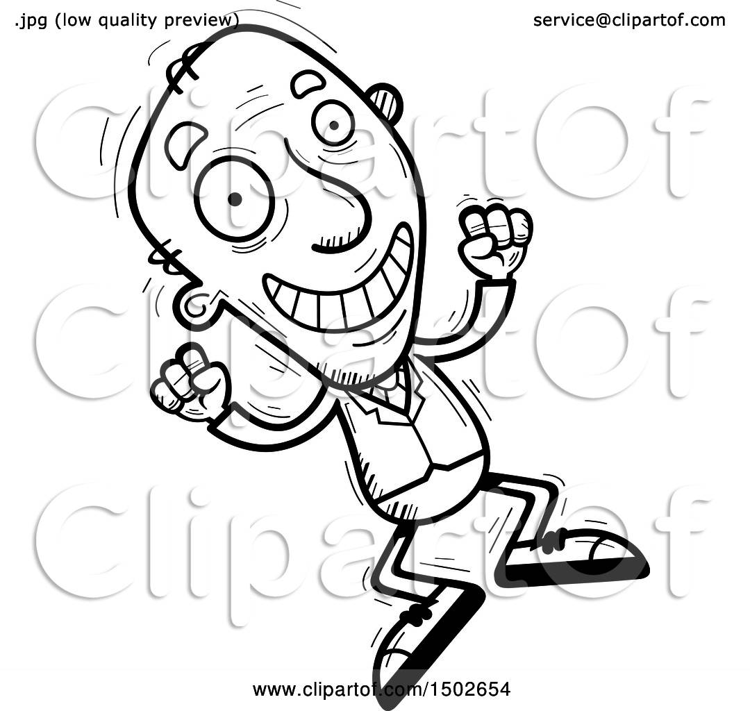 1080x1024 clipart of a jumping energetic senior business man