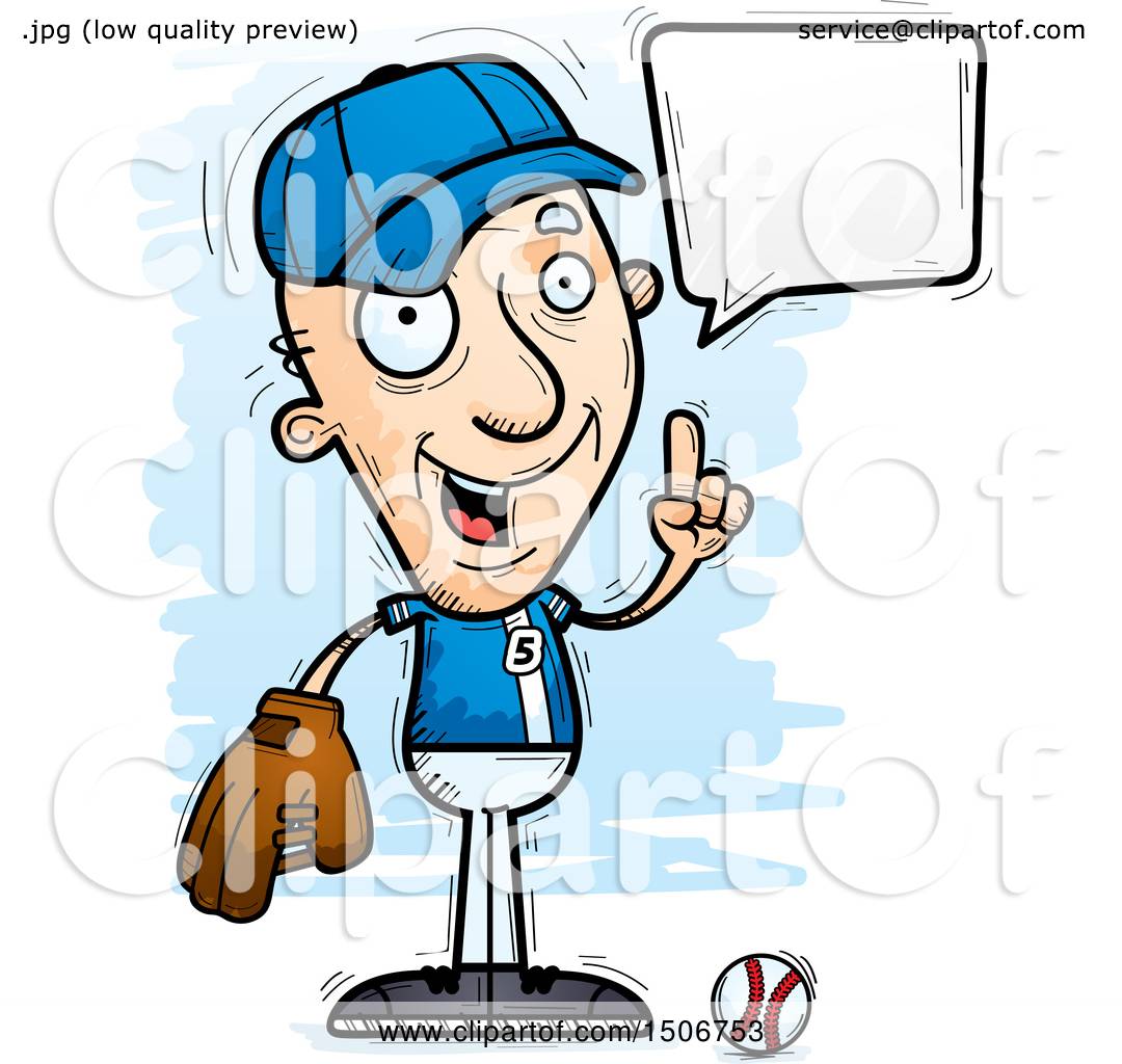 1080x1024 Clipart Of A Talking Senior White Male Baseball Player