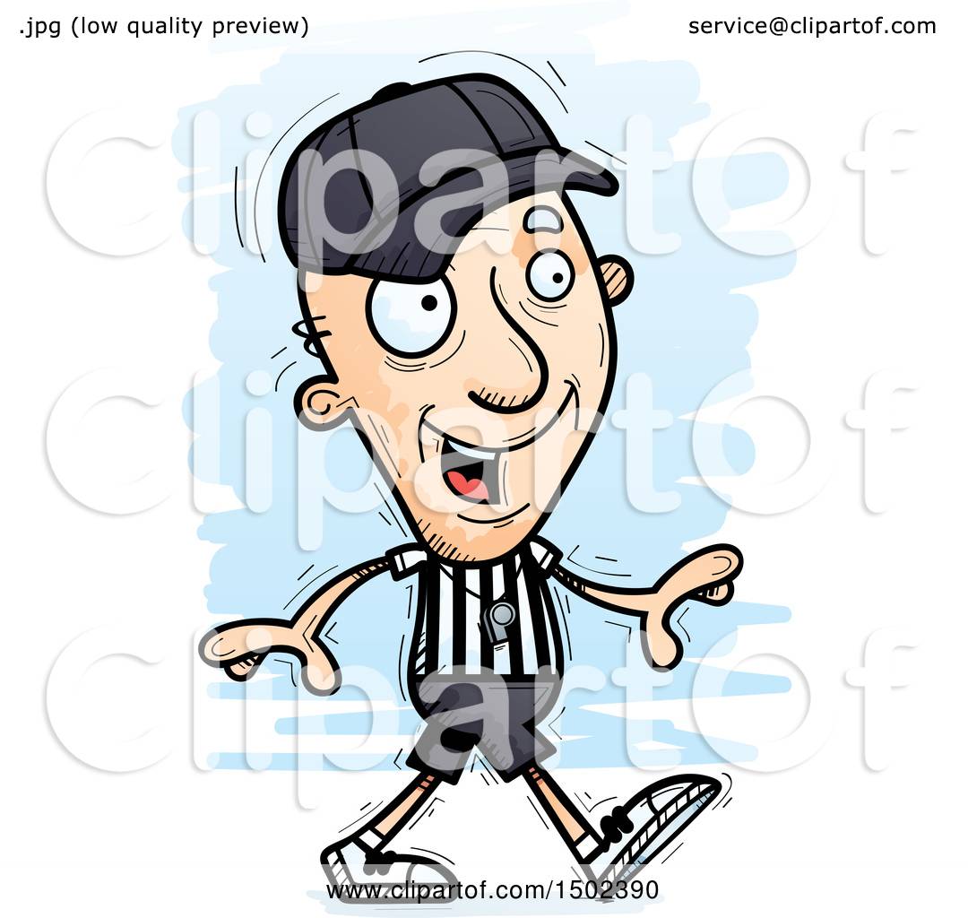1080x1024 Clipart Of A Walking White Senior Male Referee