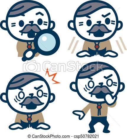 430x470 Set Of Shocked Senior Men Vector Illustration Original Paintings