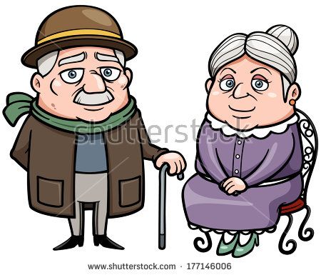 450x385 Cartoon Drawing Of Grandmother And Grandfather Together