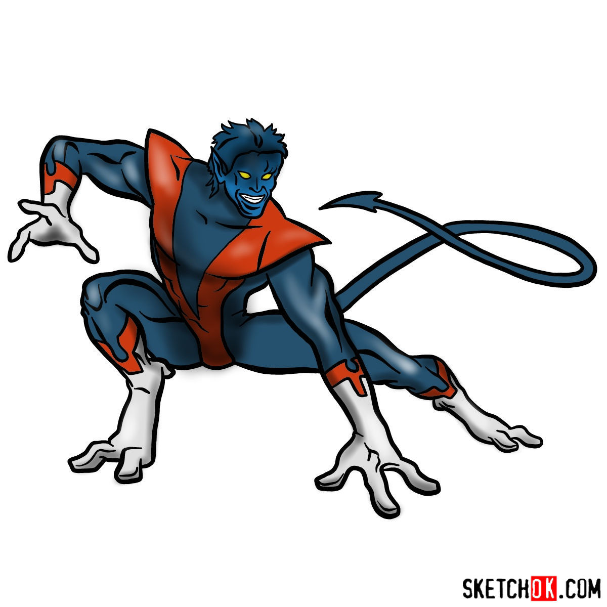 1200x1200 how to draw nightcrawler from x men series
