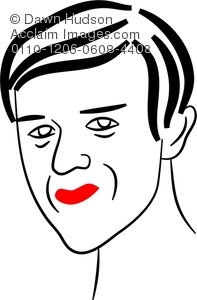197x300 Simple Line Drawing Of A Portrait Of A Serious Man Clipart
