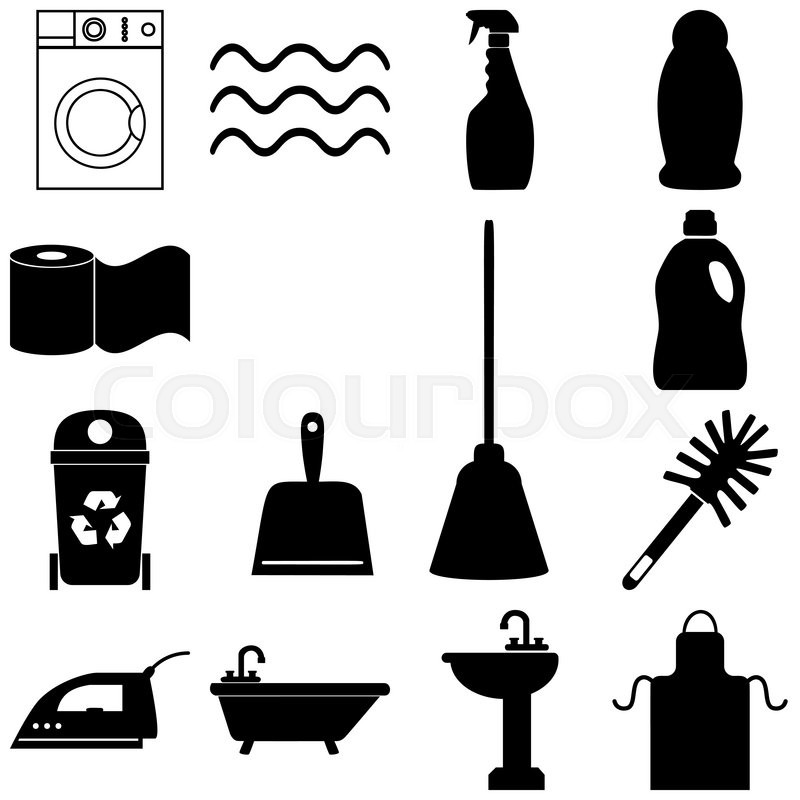 800x800 Cleaning Service Icons Set Flat Style Stock Vector Colourbox