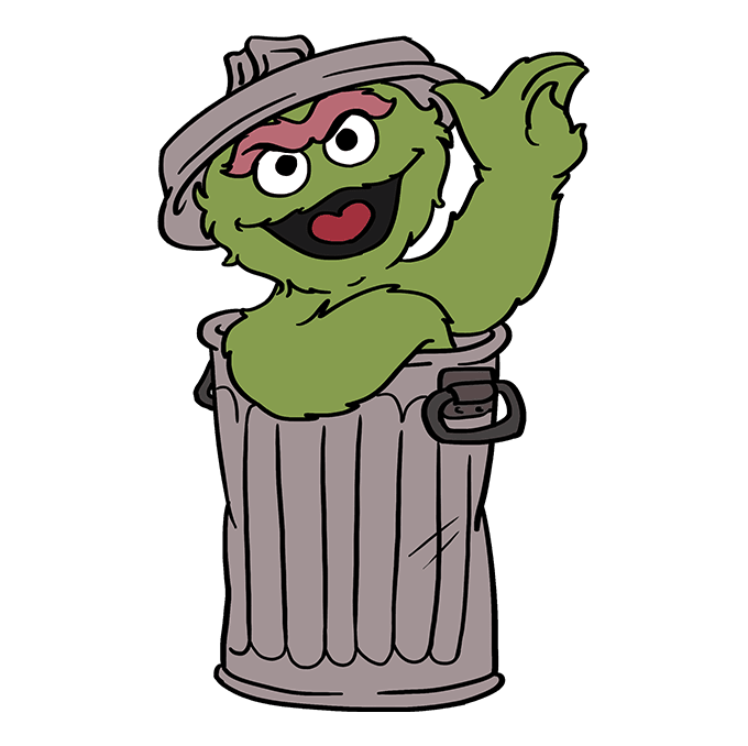 680x678 How To Draw Oscar Grouch From Sesame Street