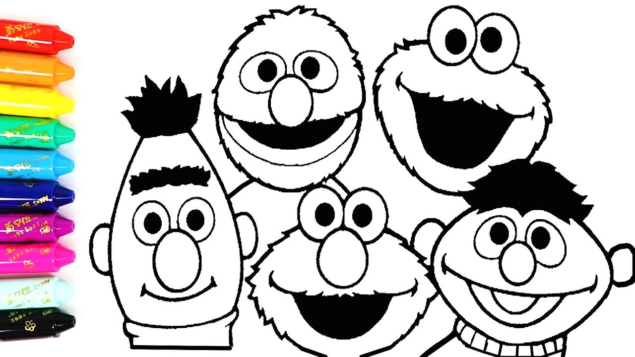 1280x720 Sesame Street Coloring And Drawing Elmo And Friends For Kids