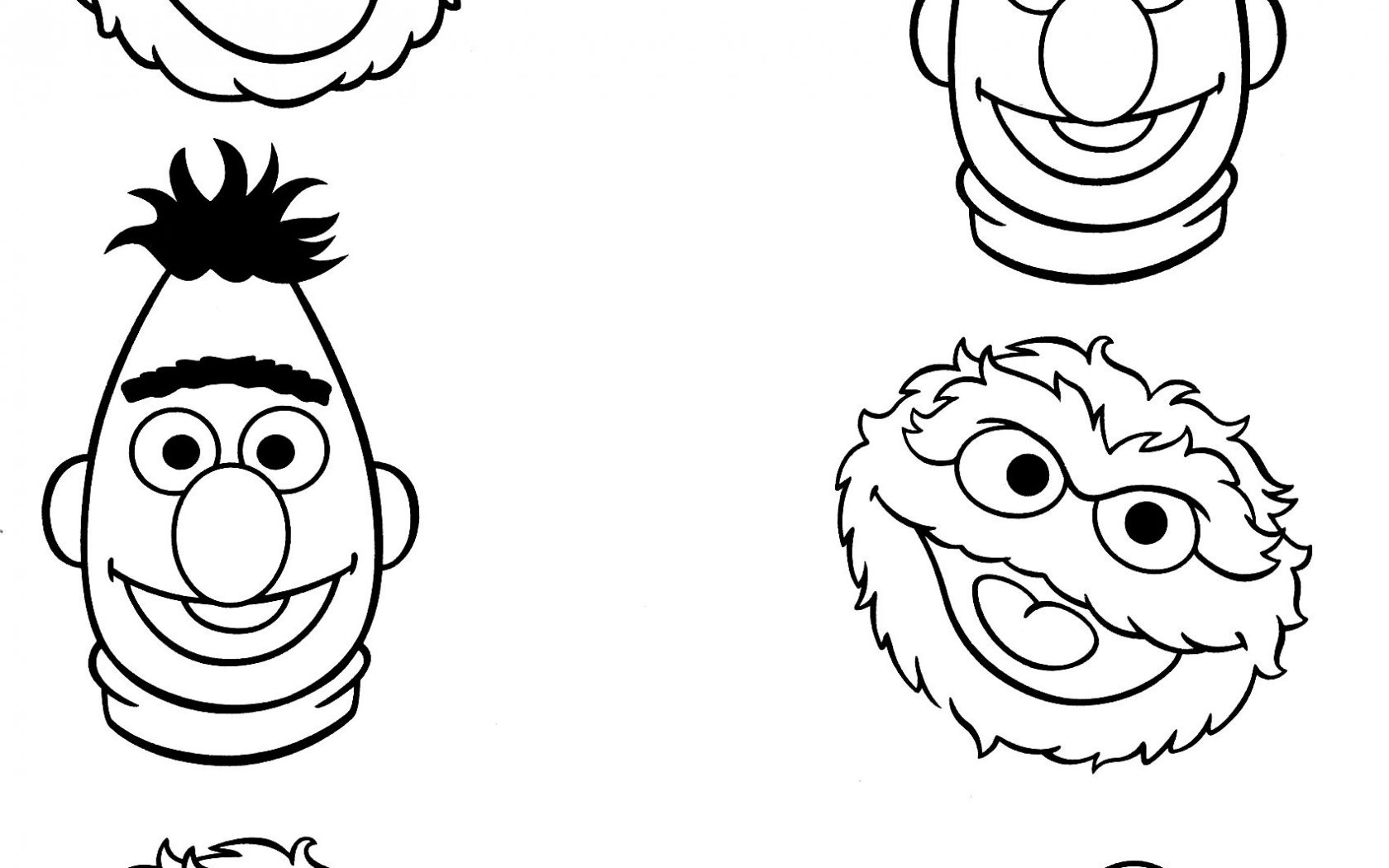 1680x1050 Sesame Street Characters Printables Coloring Pages Printable