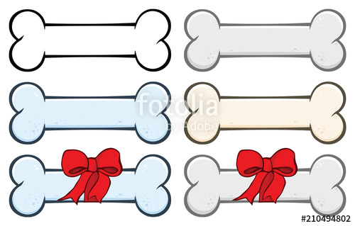 500x319 Dog Bones Cartoon Simple Drawing Design Set Vector Collection