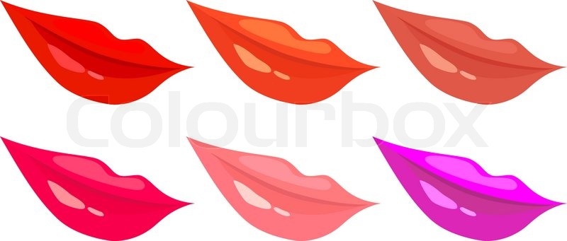 800x341 A Set Of Drawings Of Women's Lips On A Stock Vector Colourbox