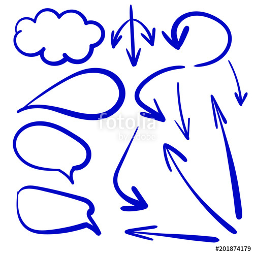 500x500 Vector Set Of Arrows And Talk Bubbles, Drawings Stock Image