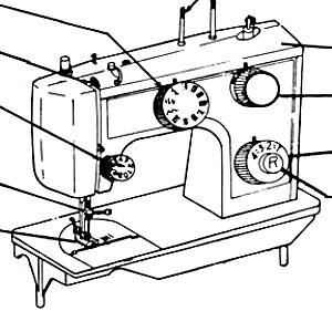 300x281 Printed Necchi Model Sewing Machine Instruction Manual
