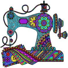 236x236 Amazing Sewing Machine Drawing Images Appliques, Embroidery