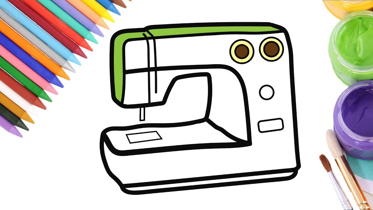 1280x720 Toy Sewing Machine Coloring And Drawing For Kids Coloring