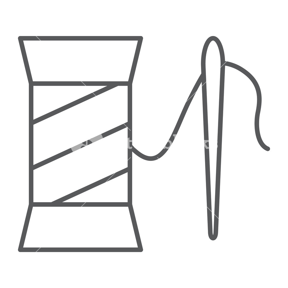 1000x1000 Clothing Repair Thin Line Icon, Sewing And Service, Spool