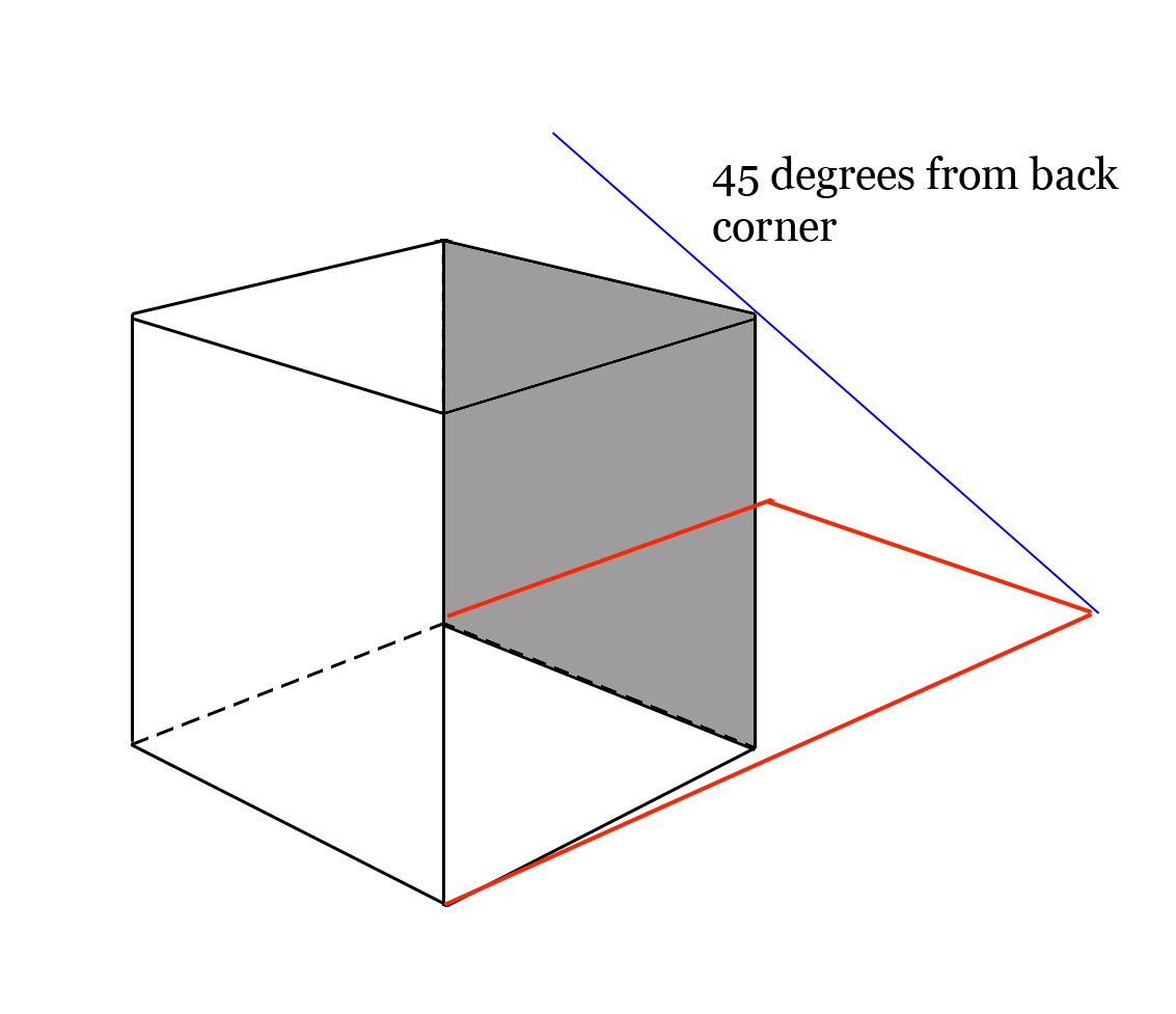 1133x977 Cube Cast Shadow For Upper Left Lighting Drawing