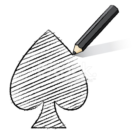 440x440 Black Pencil Shading Ace Of Spades Playing Card Icon Stock Vector