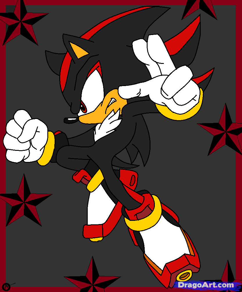 833x1001 How To Draw Shadow The Hedgehog, Step
