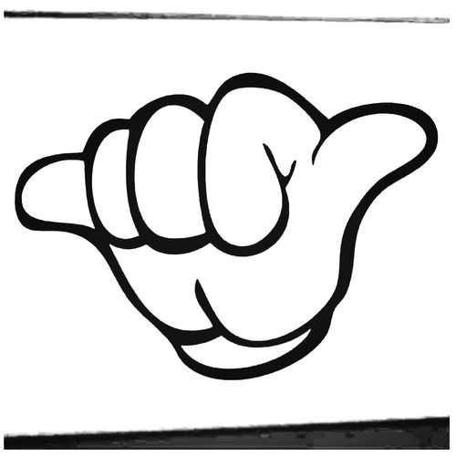 500x500 hangloose hand gesture shaka sign decal sticker