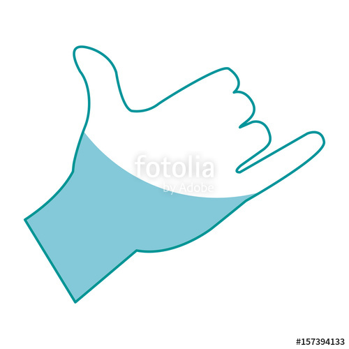 500x500 Drawing Hand Man Shaka Surfing Gesture Icon Vector Illustration