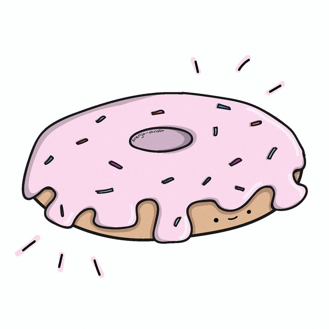 1080x1080 Cute Illustration Of A Donut In Kawaii Style