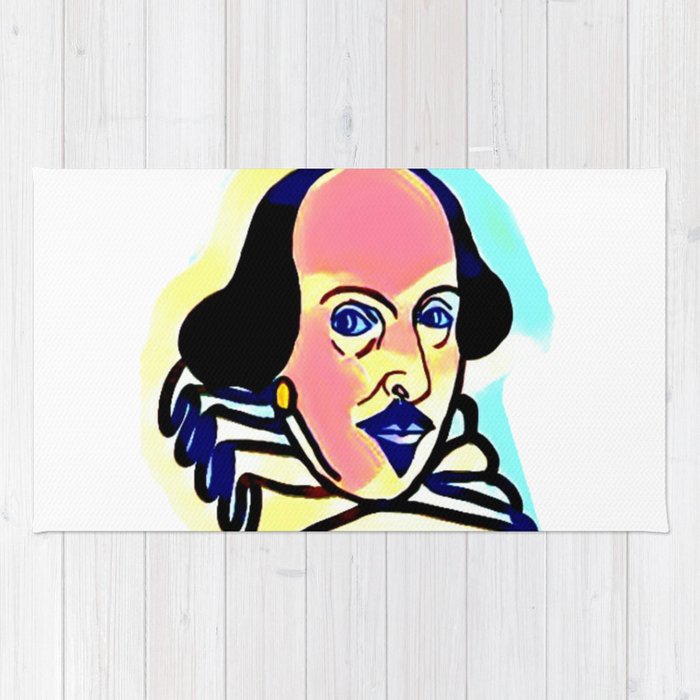 700x700 Shakespeare Portrait Pop Art Rug
