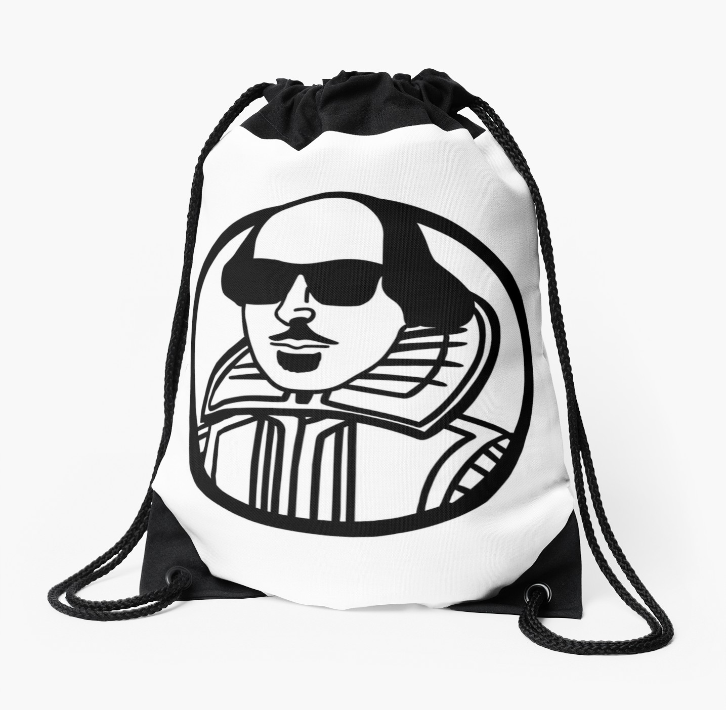 1435x1404 William Shakespeare In Shades Drawstring Bag
