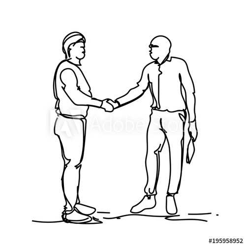 500x500 Handshake Concept Two Sketch Business Men Shaking Hands Doodle