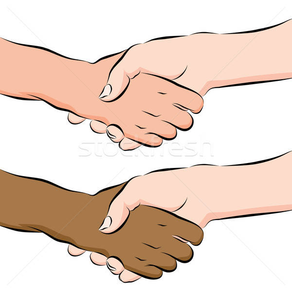 600x600 People Shaking Hands Line Drawing Vector Illustration John Takai