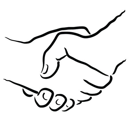 450x450 Drawing Shake Hands Vector Illustration Royalty Free Vector Graphics