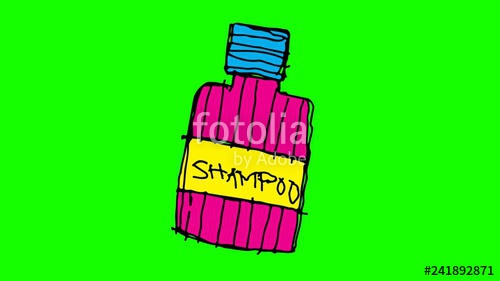 500x281 Hand Drawing Green Screen With Theme Of Shampoo Stock Footage