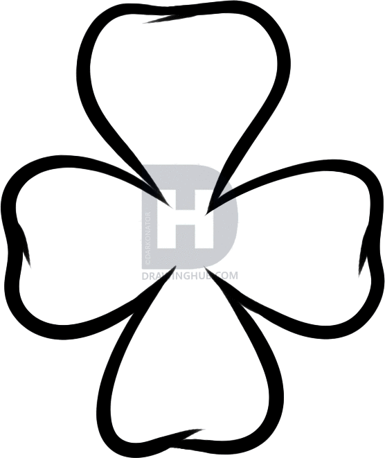 556x661 How To Draw A Clover For Kids, Step