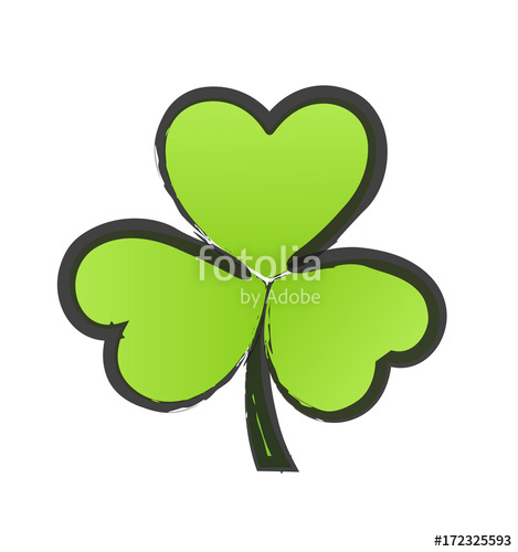 469x500 Retro Shamrock Leaf Drawing Stock Image And Royalty Free Vector