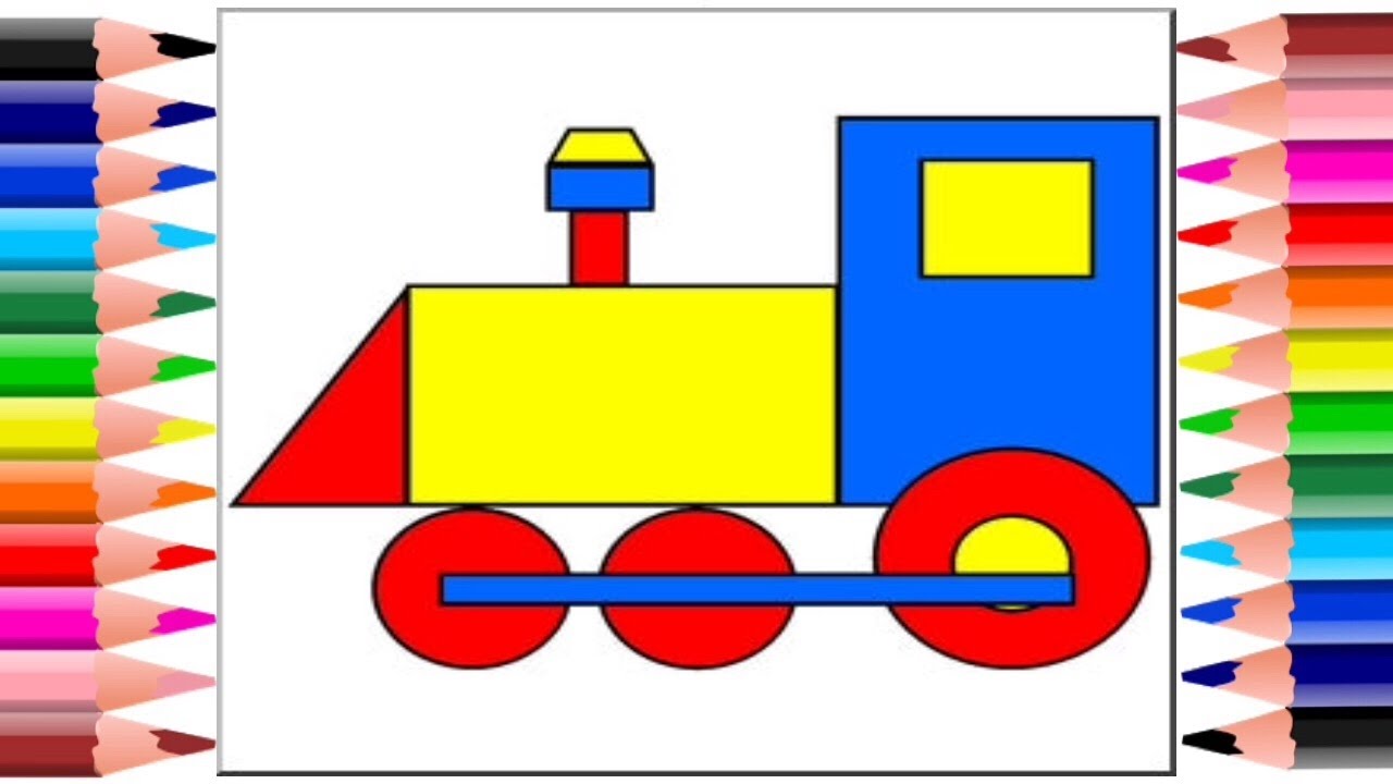 1280x720 How To Draw Trains With Shapes Step