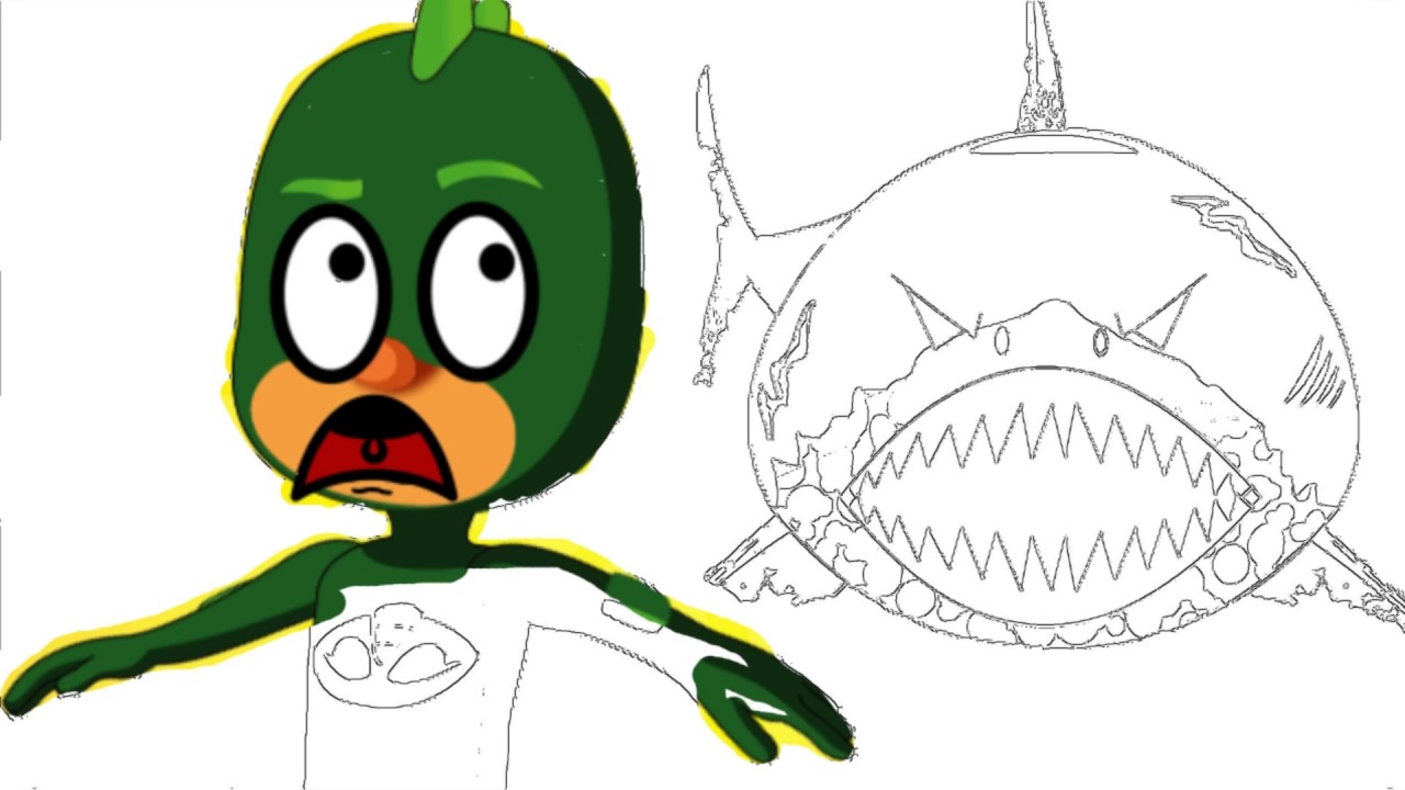 1280x720 How To Draw And Coloring Pages For Kids Pj Masks Shark Attack