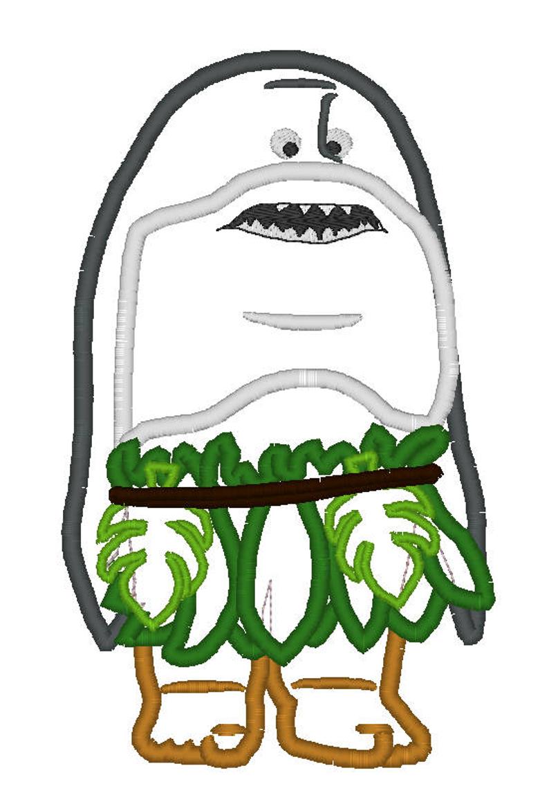 794x1159 Shark Face Machine Applique Design Etsy