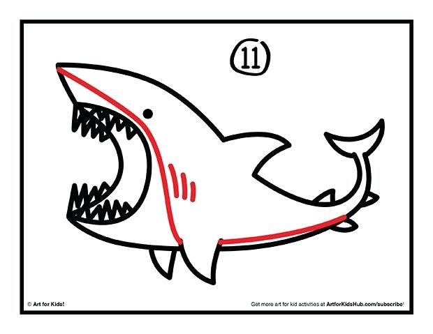 620x479 How To Draw A Shark For Kids