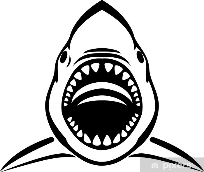 700x591 Angry Shark Tattoo Wall Mural We Live To Change